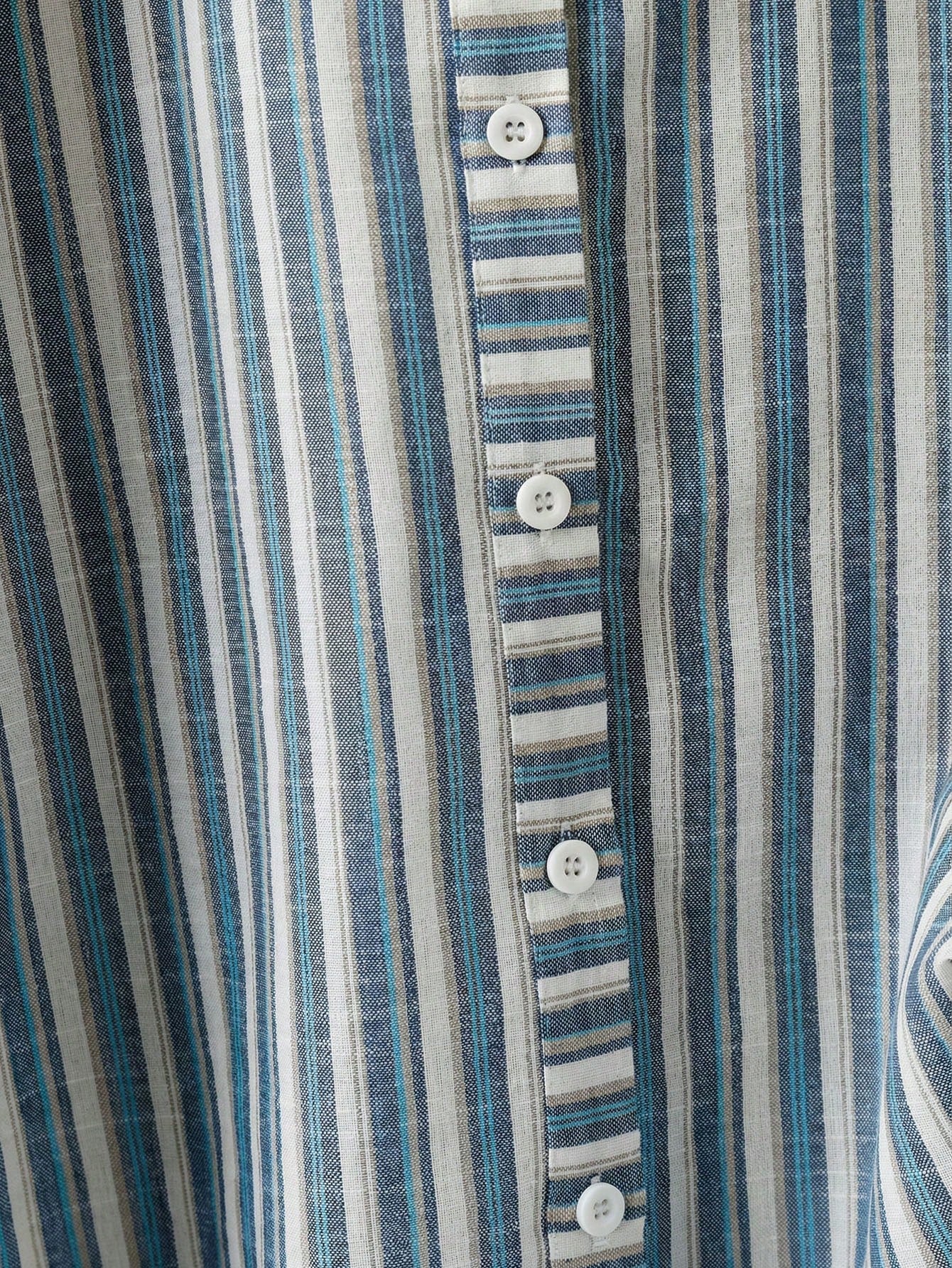 LUNE Plus Size Women's Light Blue Striped Shirt,Button Up Long Sleeve Blouse, Summer Smart Casual Office Work,Vintage Bohemian Fall