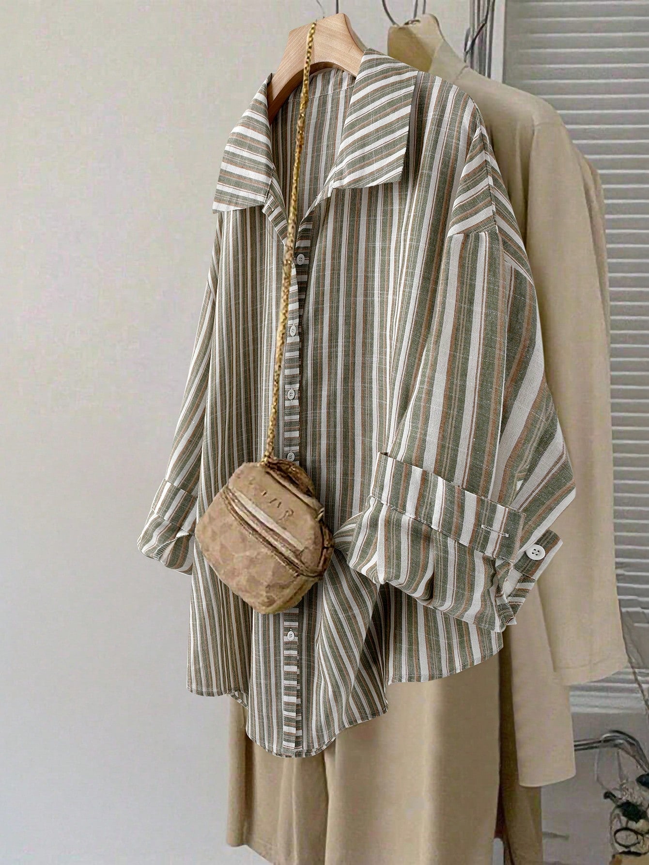 LUNE Plus Size Women's Light Blue Striped Shirt,Button Up Long Sleeve Blouse, Summer Smart Casual Office Work,Vintage Bohemian Fall
