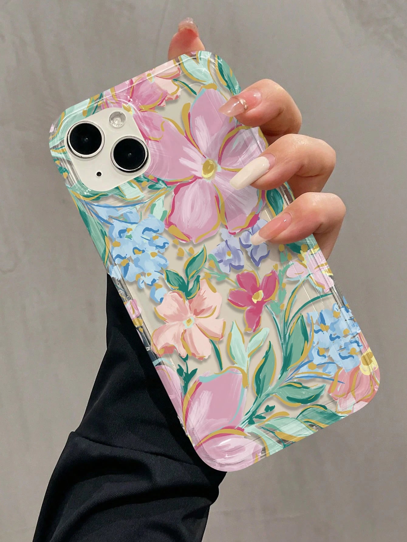 Luxury Blue Flower Elements Gold Foil Accents Fashion Phone Case 1pc Navy Blue Floral Creative Pattern Matte Finish Premium Case Compatible With Iphone 16/15/14/13/12/11/XS/XR/X/7/8 Plus/Pro Max Water