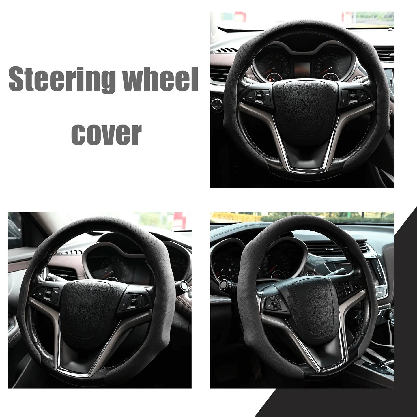 Luxury Nappa Leather Steering Wheel Cover Breathable Material With Anti-Slip Inner Lining-Ergonomic Grip For Maximum Comfort-Universal Fit For 15.5-16Inch Car Wheels For A Sophisticated Interior Look