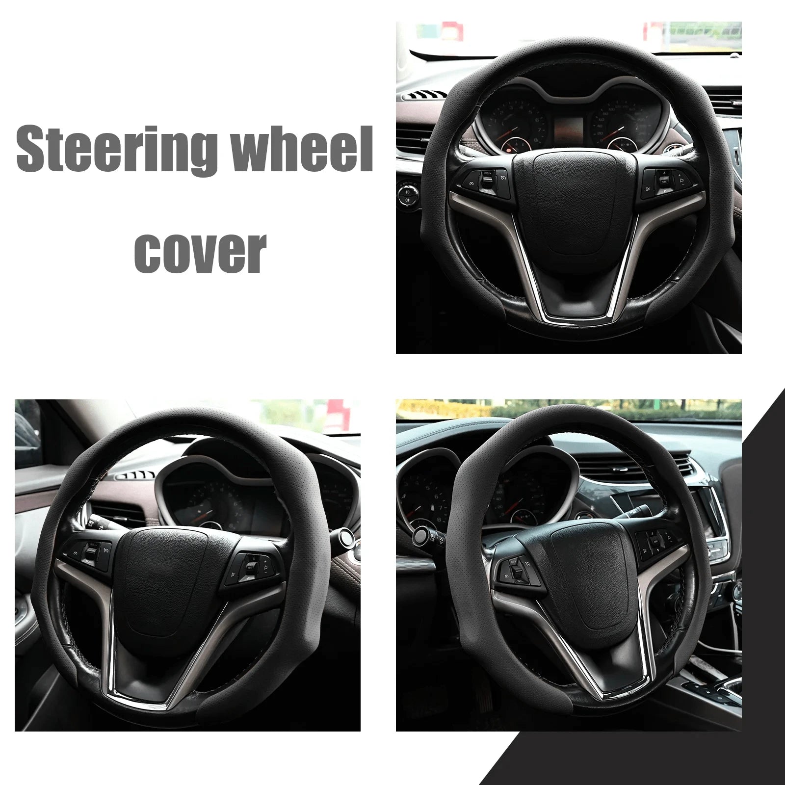 Luxury Nappa Leather Steering Wheel Cover Breathable Material With Anti-Slip Inner Lining-Ergonomic Grip For Maximum Comfort-Universal Fit For 15.5-16Inch Car Wheels For A Sophisticated Interior Look