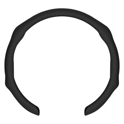 Luxury Nappa Leather Steering Wheel Cover Breathable Material With Anti-Slip Inner Lining-Ergonomic Grip For Maximum Comfort-Universal Fit For 15.5-16Inch Car Wheels For A Sophisticated Interior Look