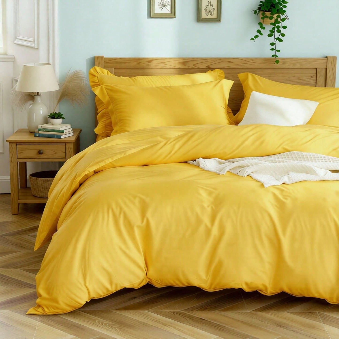 Luxury Solid Color Quilt Cover Three-Piece Nordic Minimalist Home Bedding Set, (One Quilt Cover+Two Pillowcases), Single And Double Complete Specifications, Daily Home Essential Bedding (T Size Only I
