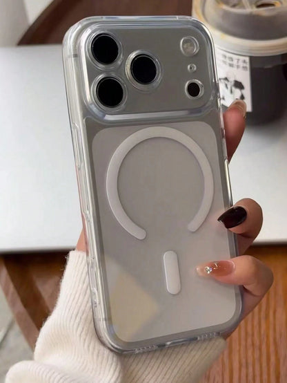 Luxury Translucent Clear Camera Protection Magnetic Wireless Charge Phone Case Compatible With IPhone 17 Pro Max 17 16 15 14 13 Pro Max Magnetic Lens Protective Back Cover