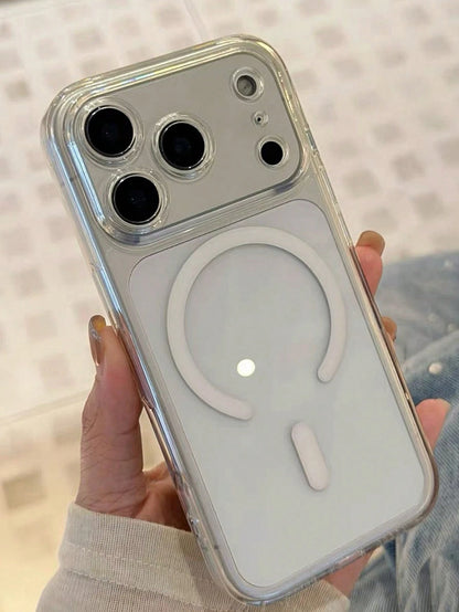 Luxury Translucent Clear Camera Protection Magnetic Wireless Charge Phone Case Compatible With IPhone 17 Pro Max 17 16 15 14 13 Pro Max Magnetic Lens Protective Back Cover