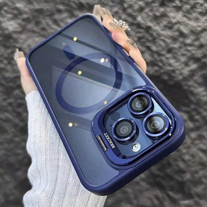 Luxury Transparent Magnetic Phone Case For IPhone 17 Pro Max 16/15/14 Plus, Rotating Camera Stand Holder,Full Protection Anti-Scratch Shockproof Cover