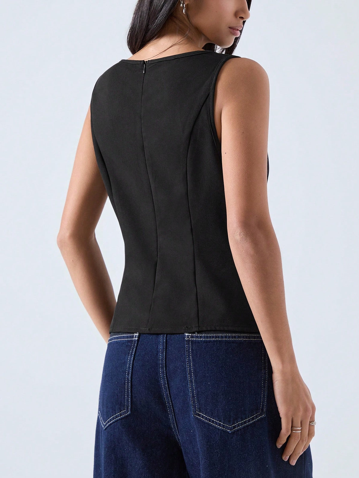LYSMO 2026 New Minimalist Brown Striped Round Neck Fitted Casual Tank Top, Suitable For Work Business Casual Office Wear, Fashionable Women's Shirt, Summer