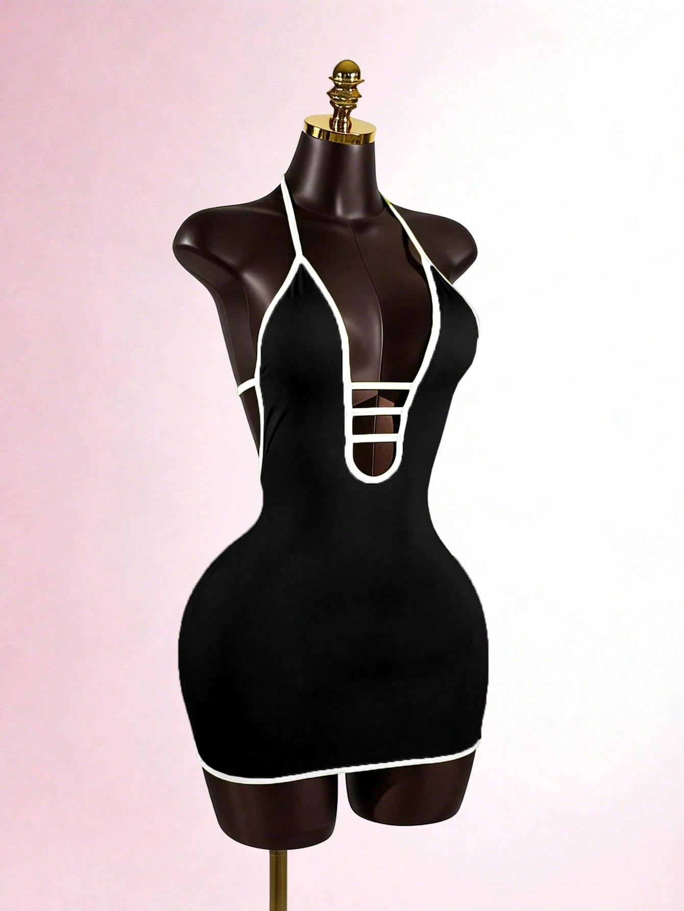Lyxana Women's Color Block Halter Tie Front Mini Dress, Fashionable For Dates And Outings