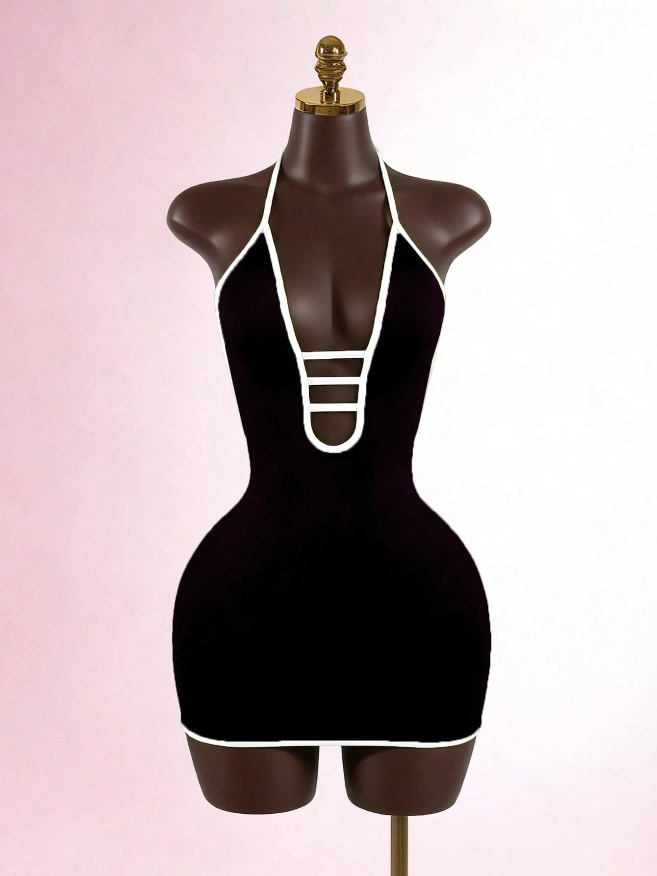 Lyxana Women's Color Block Halter Tie Front Mini Dress, Fashionable For Dates And Outings