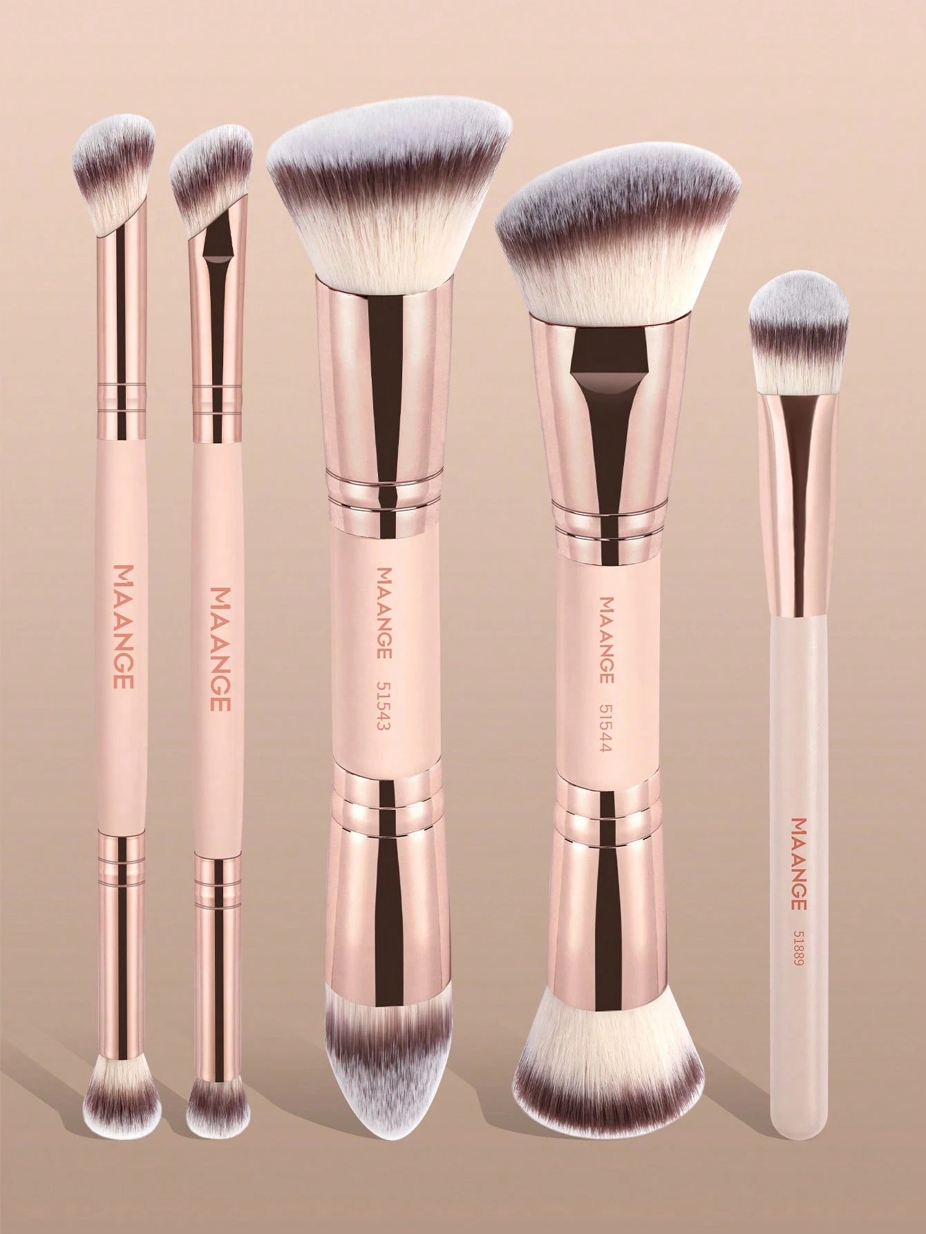 MAANGE 1pc/2pcs/4pcs/5pcs Face Triangle Concealer Brush, Portable Blending Makeup Brush, Soft Skin-Friendly Fiber, Women Travel Makeup Brush, Foundation Brush, Concealer Brush, Blush Brush, Contour Br