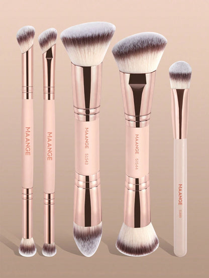 MAANGE 1pc/2pcs/4pcs/5pcs Face Triangle Concealer Brush, Portable Blending Makeup Brush, Soft Skin-Friendly Fiber, Women Travel Makeup Brush, Foundation Brush, Concealer Brush, Blush Brush, Contour Br