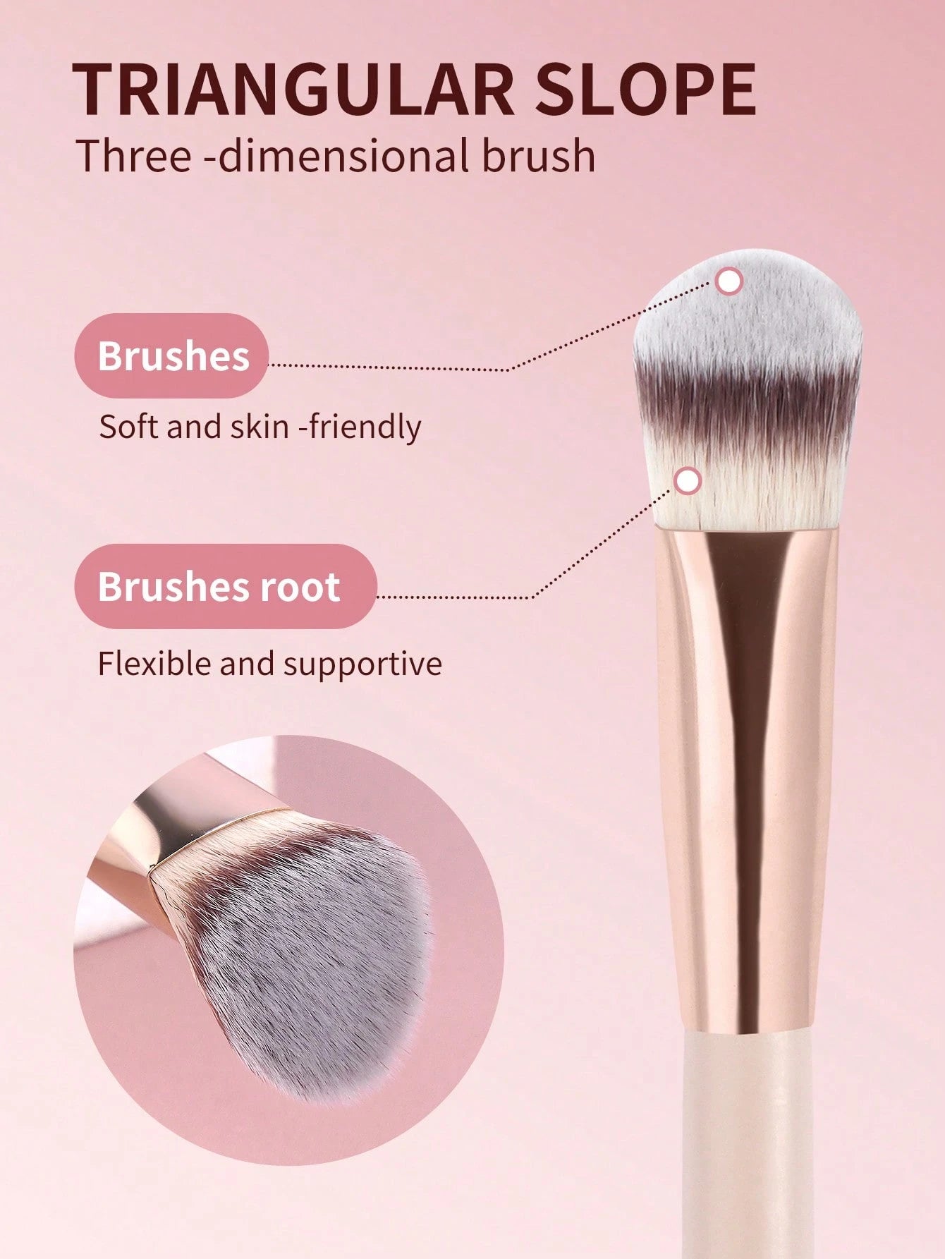 MAANGE 1pc/2pcs/4pcs/5pcs Face Triangle Concealer Brush, Portable Blending Makeup Brush, Soft Skin-Friendly Fiber, Women Travel Makeup Brush, Foundation Brush, Concealer Brush, Blush Brush, Contour Br