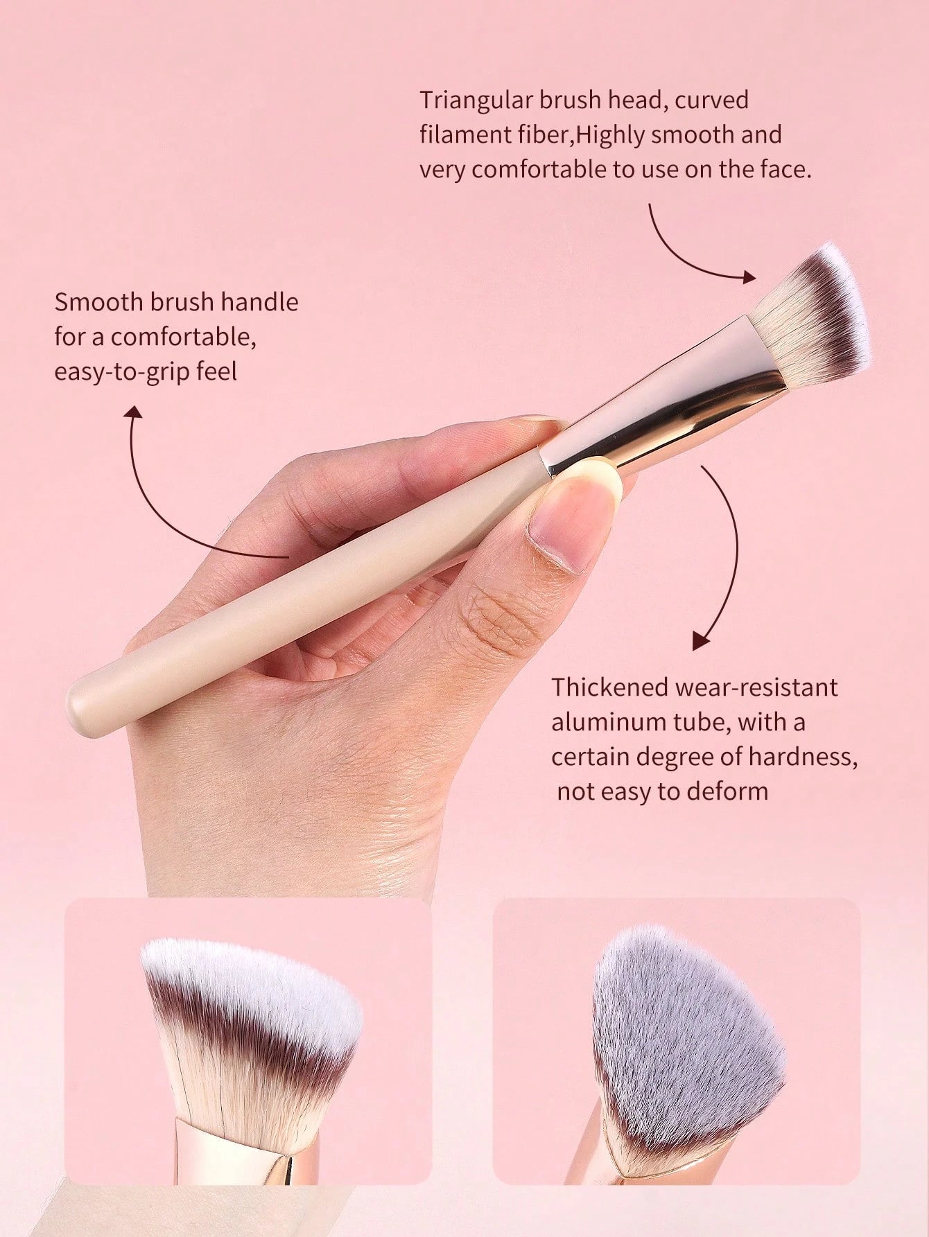 MAANGE 1pc/2pcs/4pcs/5pcs Face Triangle Concealer Brush, Portable Blending Makeup Brush, Soft Skin-Friendly Fiber, Women Travel Makeup Brush, Foundation Brush, Concealer Brush, Blush Brush, Contour Br