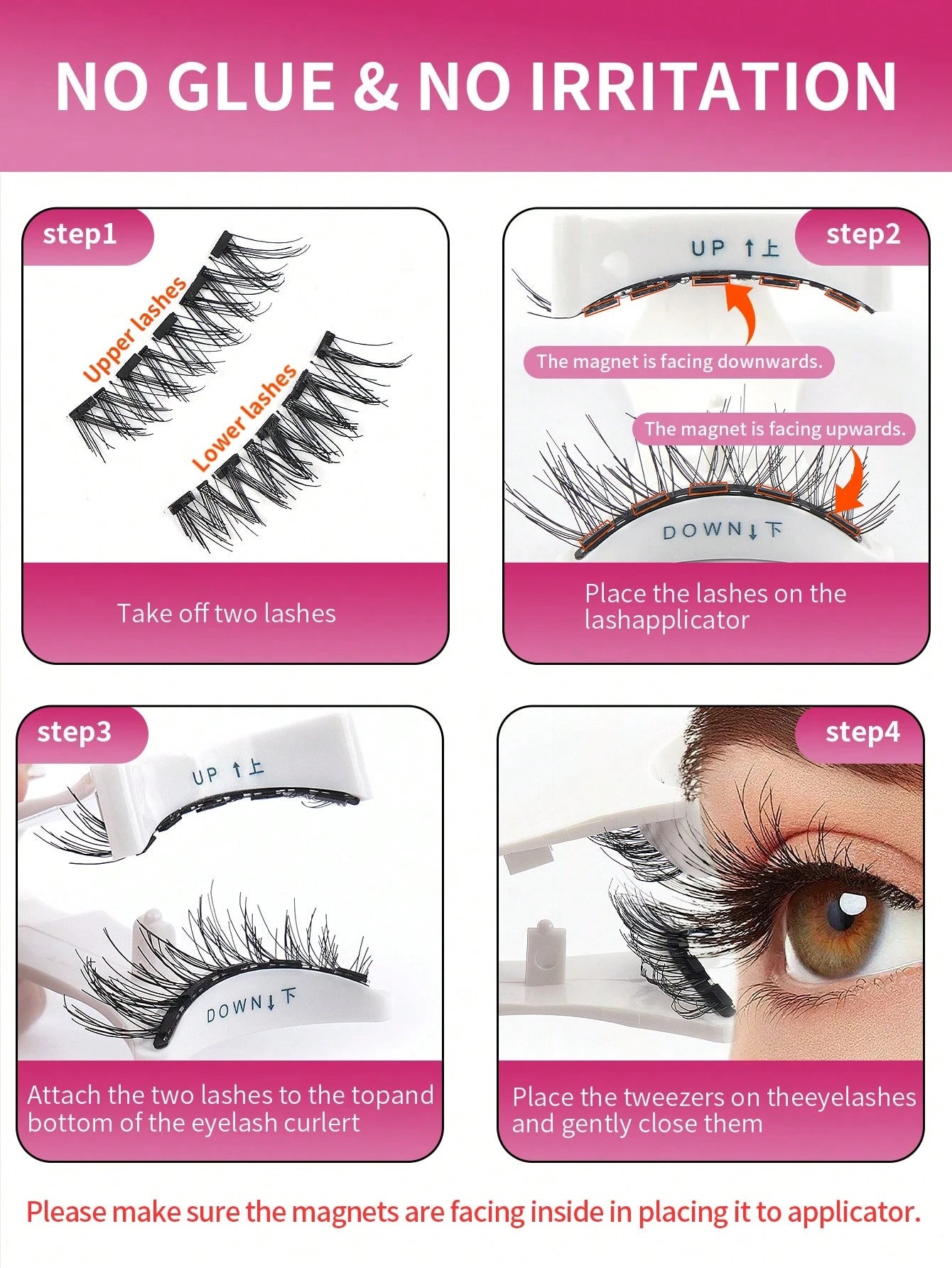 MAANGE 3/1 Pair Natural Short Magnetic Eyelashes Set (Includes Brow Brush + Applicator), Cat Eye False Eyelashes, Portable, Natural & Realistic, Reusable, No Glue Or Makeup Remover Needed, Creates Nat