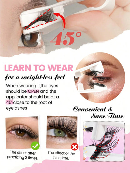 MAANGE 3/1 Pair Natural Short Magnetic Eyelashes Set (Includes Brow Brush + Applicator), Cat Eye False Eyelashes, Portable, Natural & Realistic, Reusable, No Glue Or Makeup Remover Needed, Creates Nat