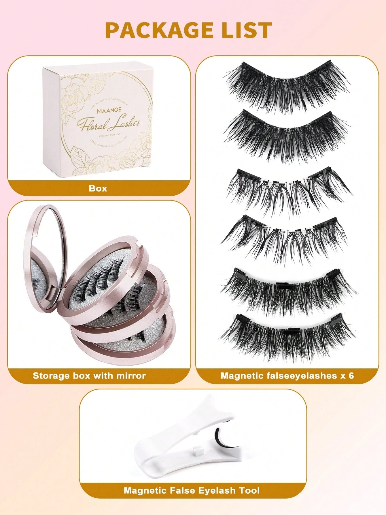 MAANGE 3 Pairs CC Voluminous Curly Magnetic False Eyelashes Set, With Reusable Eyelash Applicator, No Glue Needed, Cartoon Style False Eyelashes, Perfect Fit For Eye Contour, Natural Cartoon Style Fal