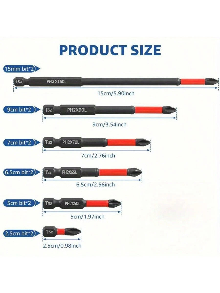 Magnetic Anti-Slip Drill Bit Set: 3/5/6 Pcs, S2 Steel, Phillips & Impact Bits For Electric & Manual Drivers, Anti-Slip Grip Magnetic Drill Bit Set