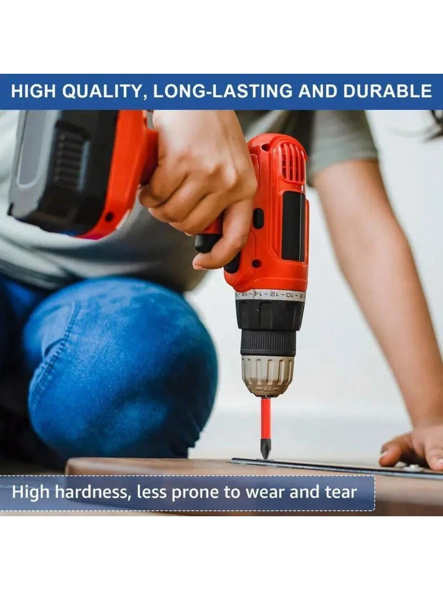Magnetic Anti-Slip Drill Bit Set: 3/5/6 Pcs, S2 Steel, Phillips & Impact Bits For Electric & Manual Drivers, Anti-Slip Grip Magnetic Drill Bit Set