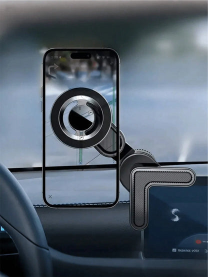 Magnetic Car Phone Holder – 360° Rotating Arm, Strong Magnetic Suction, Air Vent Clip Mount, Hands-Free Floating Screen Car Phone Holder, Compatible With Smartphones