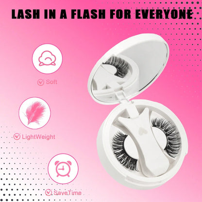 Magnetic False Eyelashes Set With Magnetic Applicator And Mirror, Portable, Natural Thick Long Curly, D Curl, Cat Eye, Reusable, 8-15mm Length, Strong Magnetic Adhesion, No Glue Or Makeup Remover Need