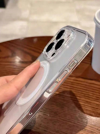 Magnetic Phone Case Compatible With Apple 14Pro IPhone16/17 Transparent 13Pro Shockproof 12 Protective Cover MagSafe Full Coverage New Plus Wireless Charging 15 Men Minimalist 16 Women Max