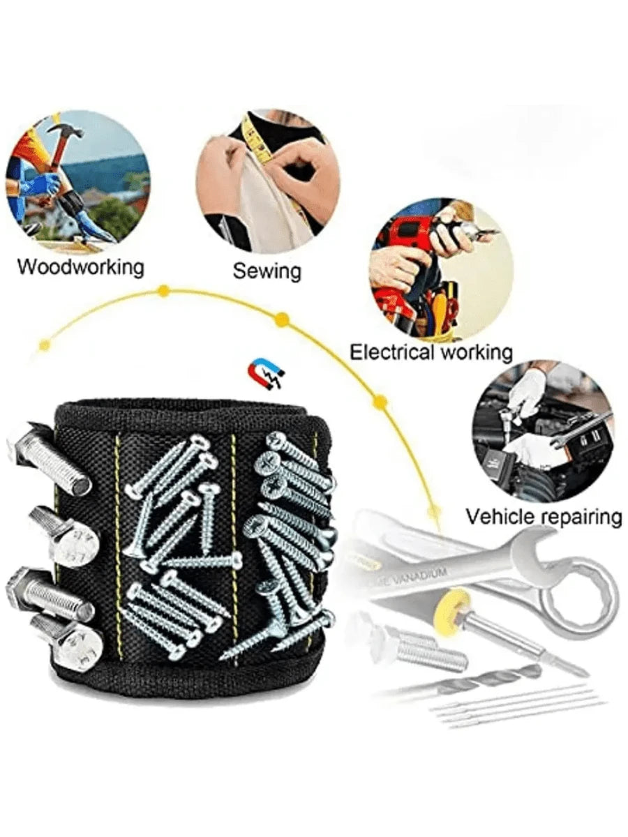 Magnetic Wristband For Holding Screws,Nails, Drilling Bits,Wrist Tool Holder Belts With Strong Magnets, Cool Gadgets For Men, Women, DIY Handyman,Dad Outdoor Furniture For Tools Tool Small Standard B