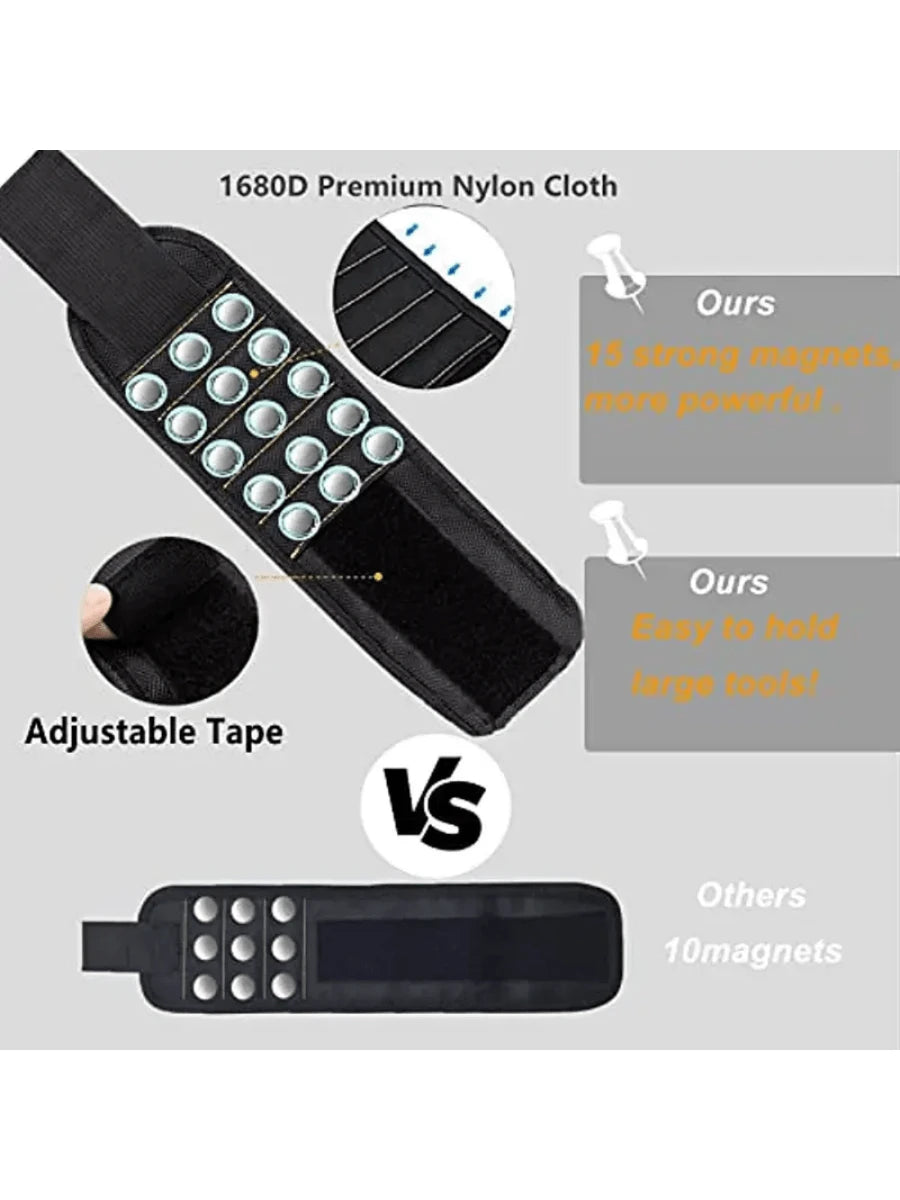 Magnetic Wristband For Holding Screws,Nails, Drilling Bits,Wrist Tool Holder Belts With Strong Magnets, Cool Gadgets For Men, Women, DIY Handyman,Dad Outdoor Furniture For Tools Tool Small Standard B