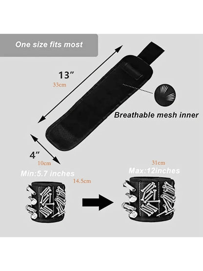 Magnetic Wristband For Holding Screws,Nails, Drilling Bits,Wrist Tool Holder Belts With Strong Magnets, Cool Gadgets For Men, Women, DIY Handyman,Dad Outdoor Furniture For Tools Tool Small Standard B