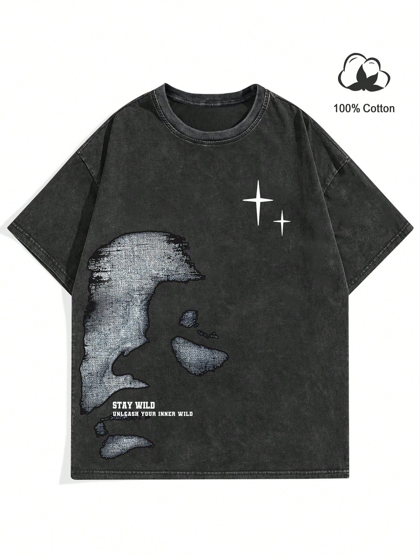 Manfinity EMRG Men Crew Neck Graphic Print Short Sleeve Casual T-Shirt, For Going Out, Boyfriend Gift
