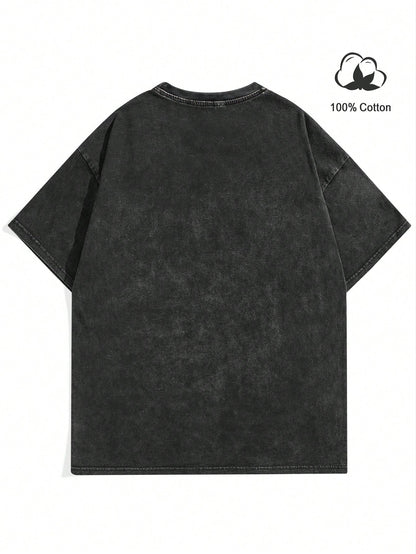 Manfinity EMRG Men Crew Neck Graphic Print Short Sleeve Casual T-Shirt, For Going Out, Boyfriend Gift