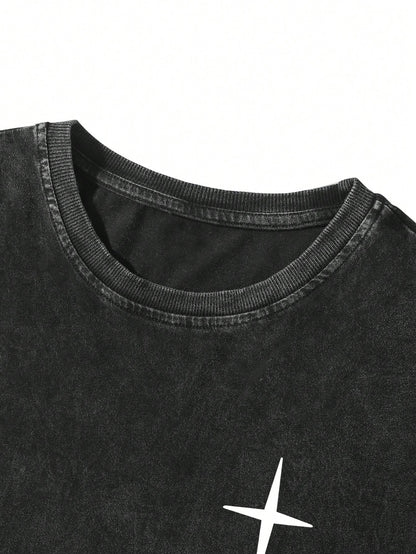 Manfinity EMRG Men Crew Neck Graphic Print Short Sleeve Casual T-Shirt, For Going Out, Boyfriend Gift