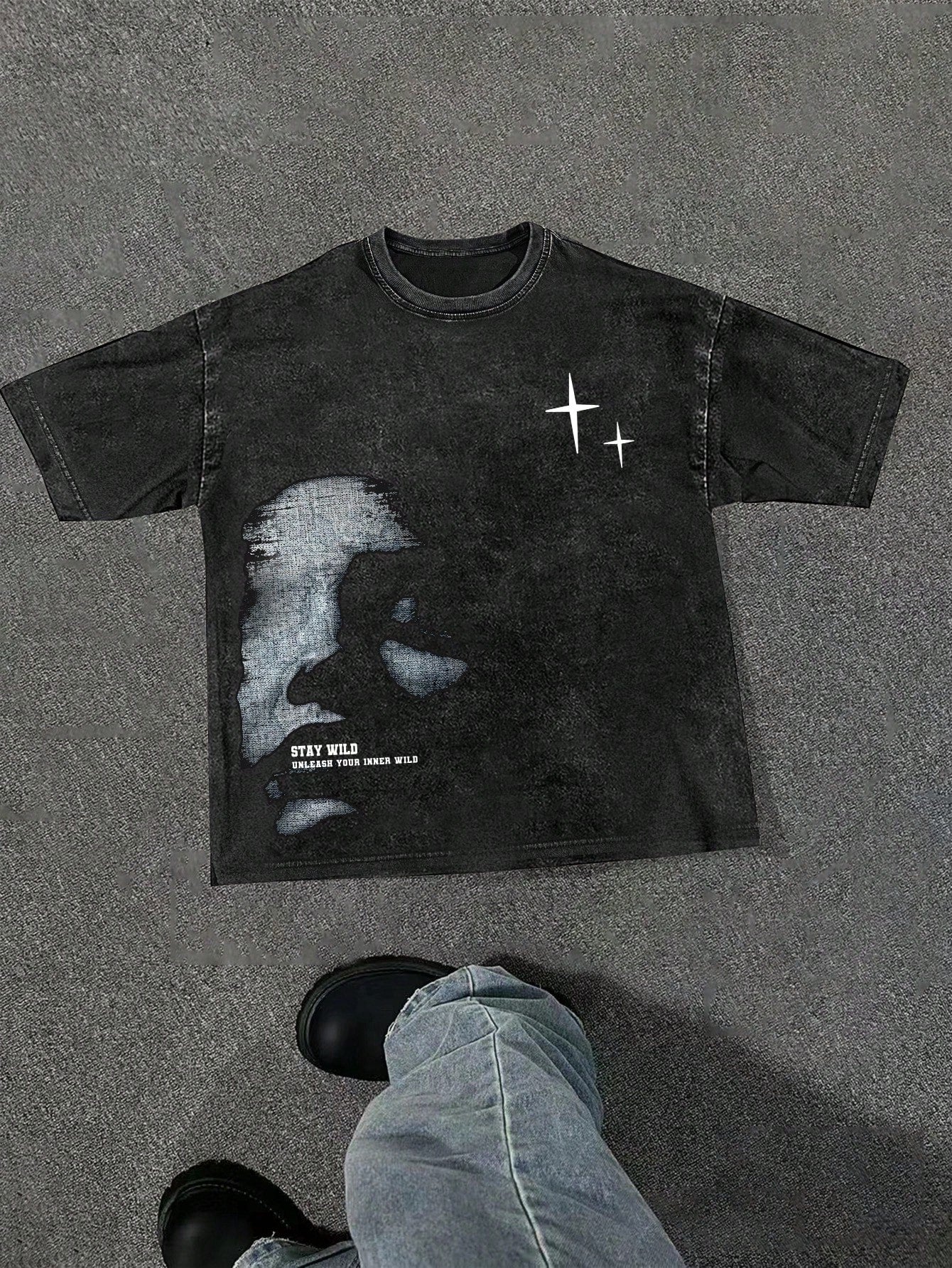 Manfinity EMRG Men Crew Neck Graphic Print Short Sleeve Casual T-Shirt, For Going Out, Boyfriend Gift