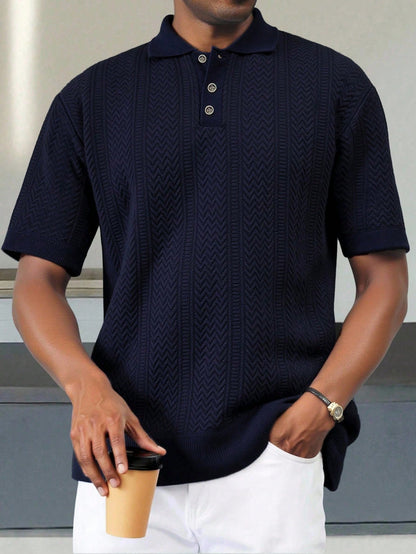 Marcello Vane Men's Summer Casual Short Sleeve Knit Top Old Money Aesthetic Valentine's Day Holiday