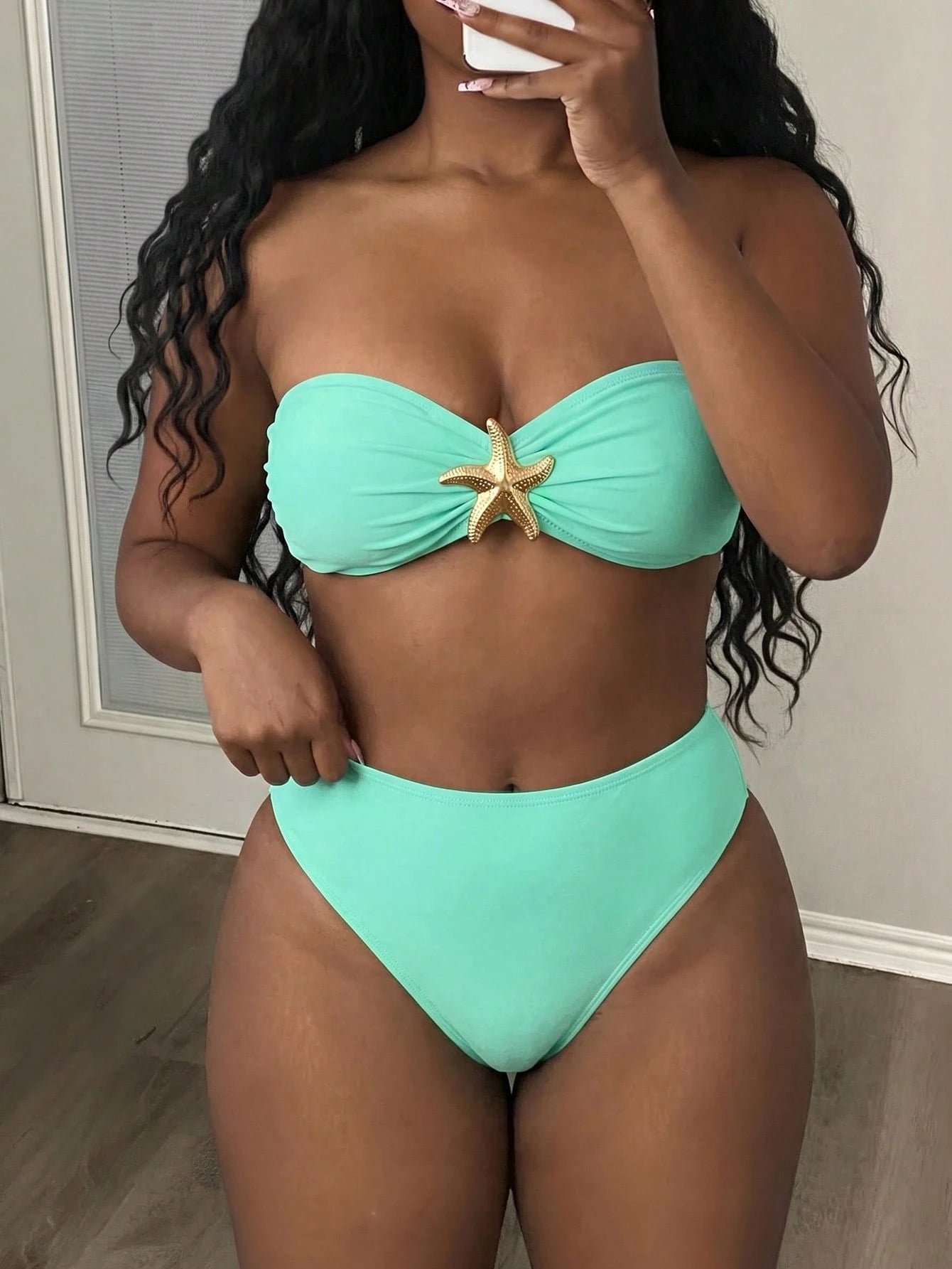 Maweii Plus Size Women 2pcs/Set Solid Color Casual Camisole Split Tankini Swimsuit For Summer Beach Vacation
