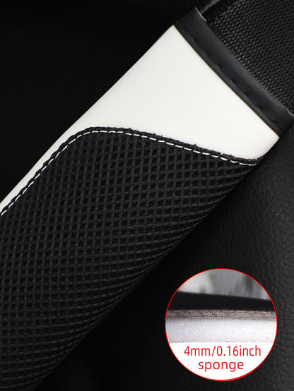 MEIKAXIU 1pc 3d Breathable Skin-Friendly Pu Leather Seat Belt Cover, Pressure Relief And Comfortable, Automotive Product For Women,Car Accessories
