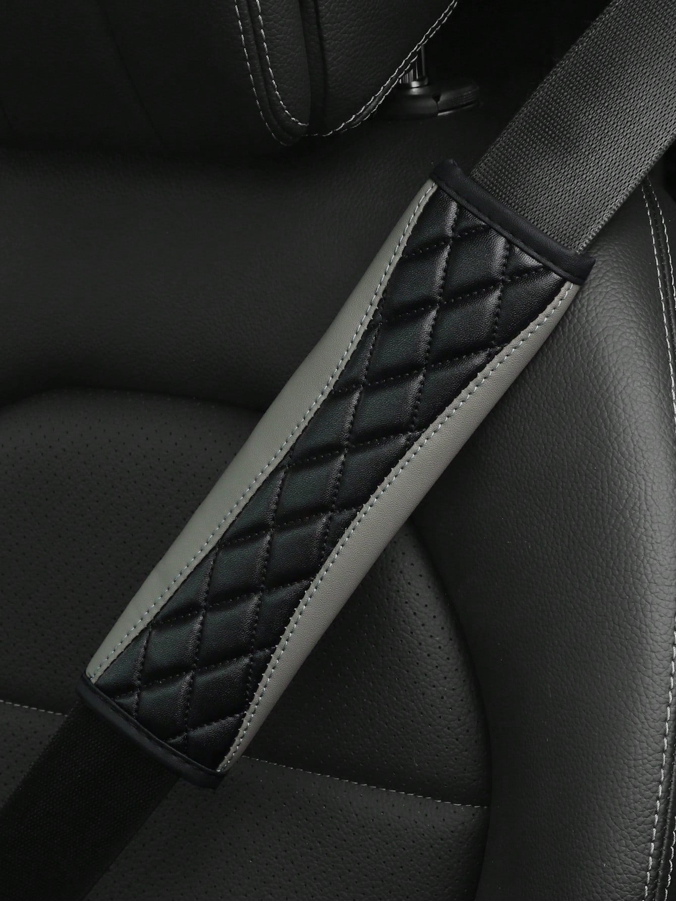 MEIKAXIU 1pc 3D Embroidery Faux Sheepskin Seat Belt Shoulder Pad For Car, Comfortable Pressure Relief And Anti-Rub