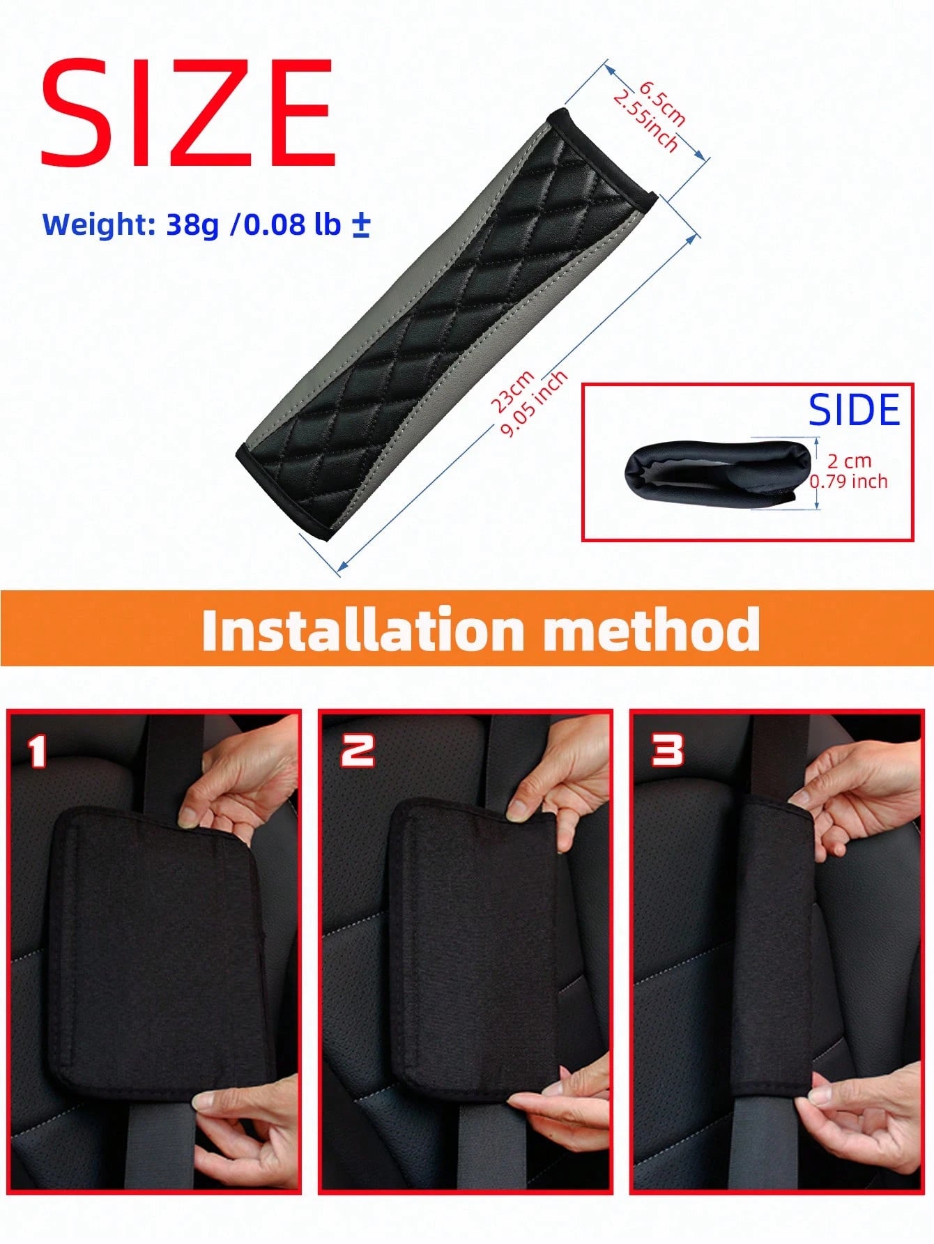 MEIKAXIU 1pc 3D Embroidery Faux Sheepskin Seat Belt Shoulder Pad For Car, Comfortable Pressure Relief And Anti-Rub