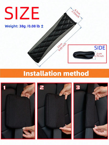 MEIKAXIU 1pc 3D Embroidery Faux Sheepskin Seat Belt Shoulder Pad For Car, Comfortable Pressure Relief And Anti-Rub