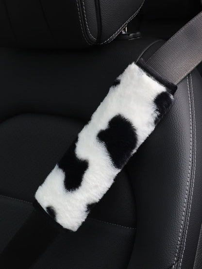 MEIKAXIU 1pc Cow Plush Car Seat Belt Cover Shoulder Pad Decoration,Car Accessories