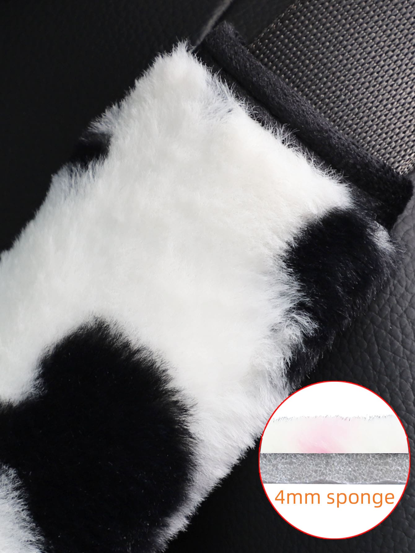 MEIKAXIU 1pc Cow Plush Car Seat Belt Cover Shoulder Pad Decoration,Car Accessories