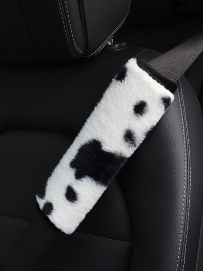 MEIKAXIU 1pc Cow Plush Car Seat Belt Cover Shoulder Pad Decoration,Car Accessories