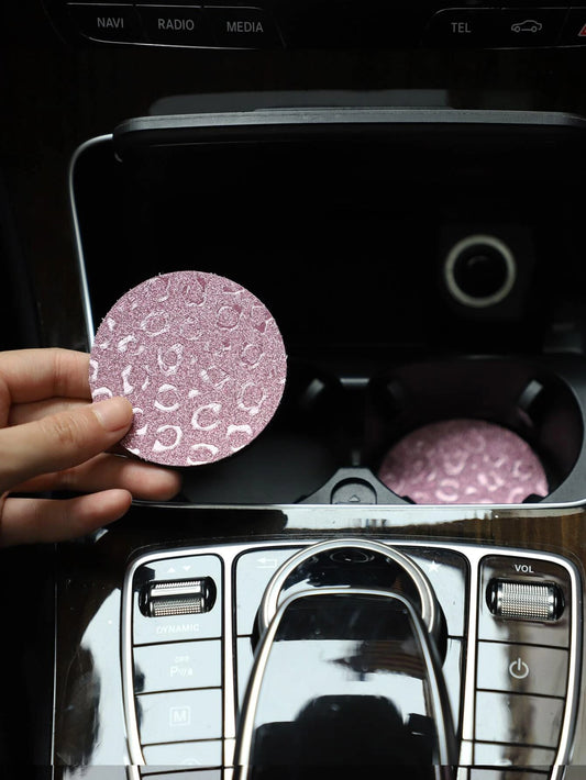 MEIKAXIU 2pcs Leopard Print Car Coaster