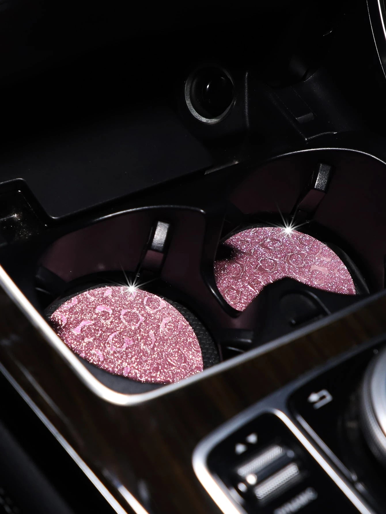 MEIKAXIU 2pcs Leopard Print Car Coaster