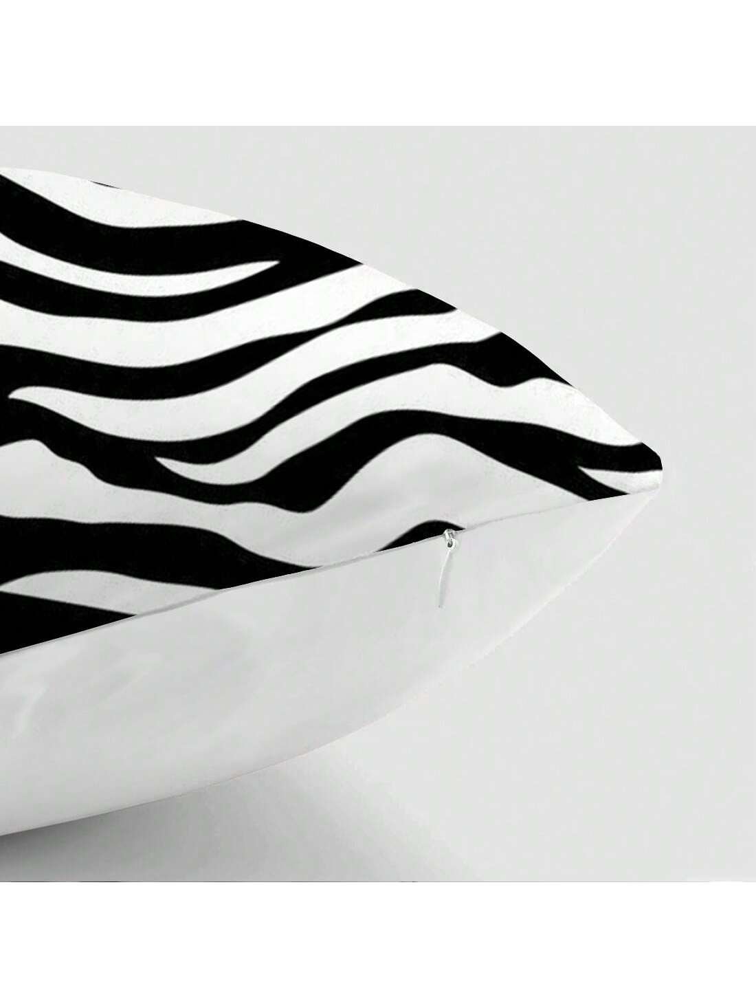 MEMNUN 1pc/2pcs Black Zebra Print Pattern Pillow Cover [Single-Sided Printing] 17.7*17.7in(45*45cm)/19.69*19.69in(50*50cm)/15.75*15.75in(40*40cm)] Home Bed Headrest Sofa Cushion Polyester Windowsill P