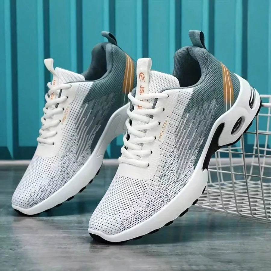 Men's Air Cushion Tennis Shoes Breathable Mesh Non-Slip Lightweight Athletic Sneakers For Running Walking