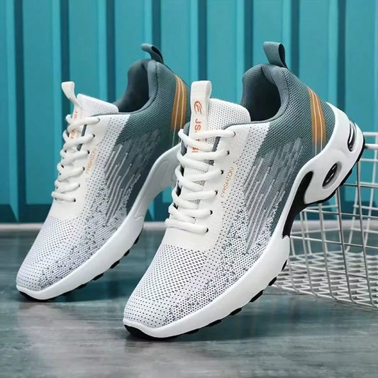 Men's Air Cushion Tennis Shoes Breathable Mesh Non-Slip Lightweight Athletic Sneakers For Running Walking