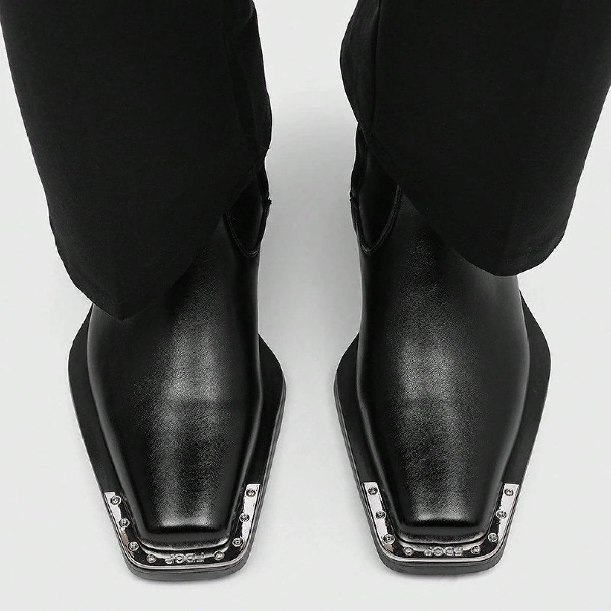 Men's High Heel Iron Toe Boots Zipper British Style Men's Chelsea Casual Commuting Boots
