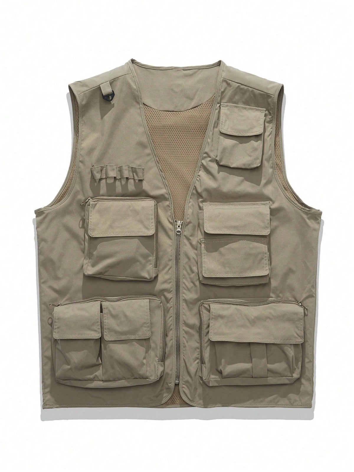 Men's Outdoor Multi-Pocket Utility Vest, Lightweight Breathable Tactical Gilet With Zipper Pockets, Large Storage Sleeveless Jacket For Fishing