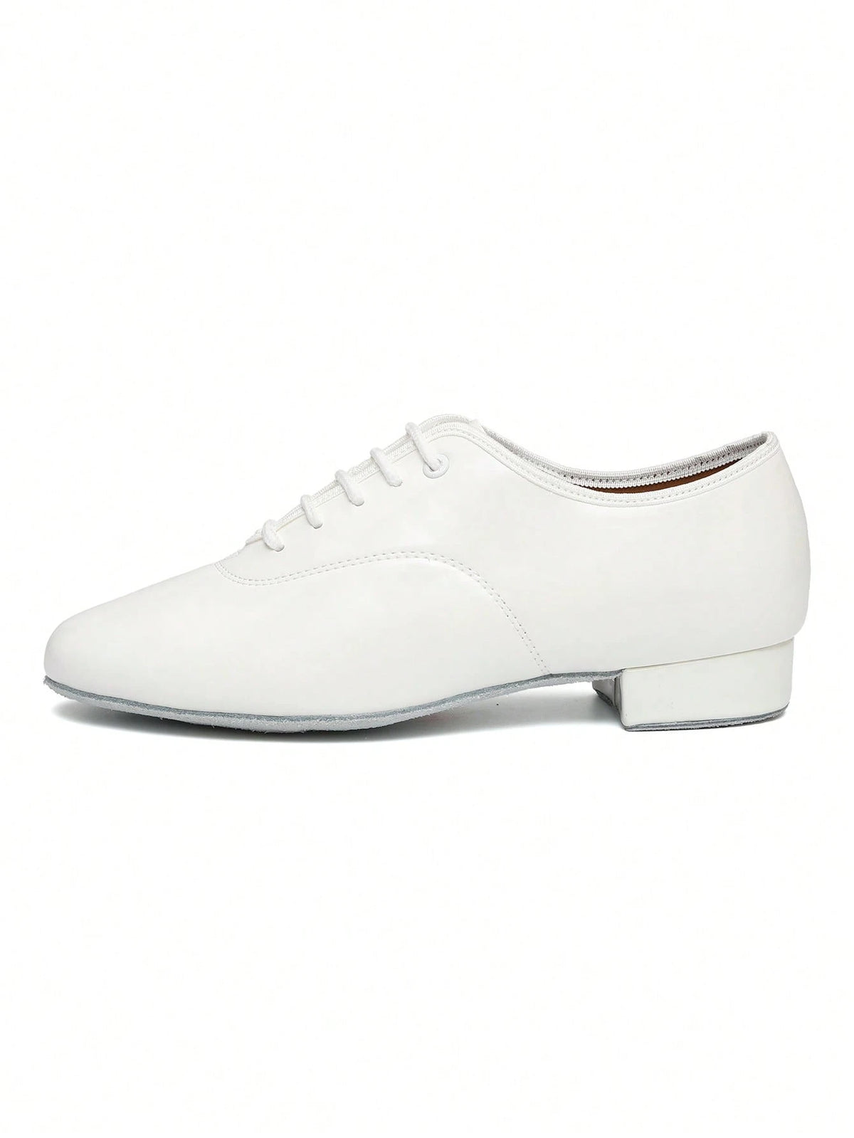 Men's Professional Latin Dance Shoes, White Patent PU Soft Sole For Stage Performance, Ballroom & Modern Dancing, Indoor Training Sneakers