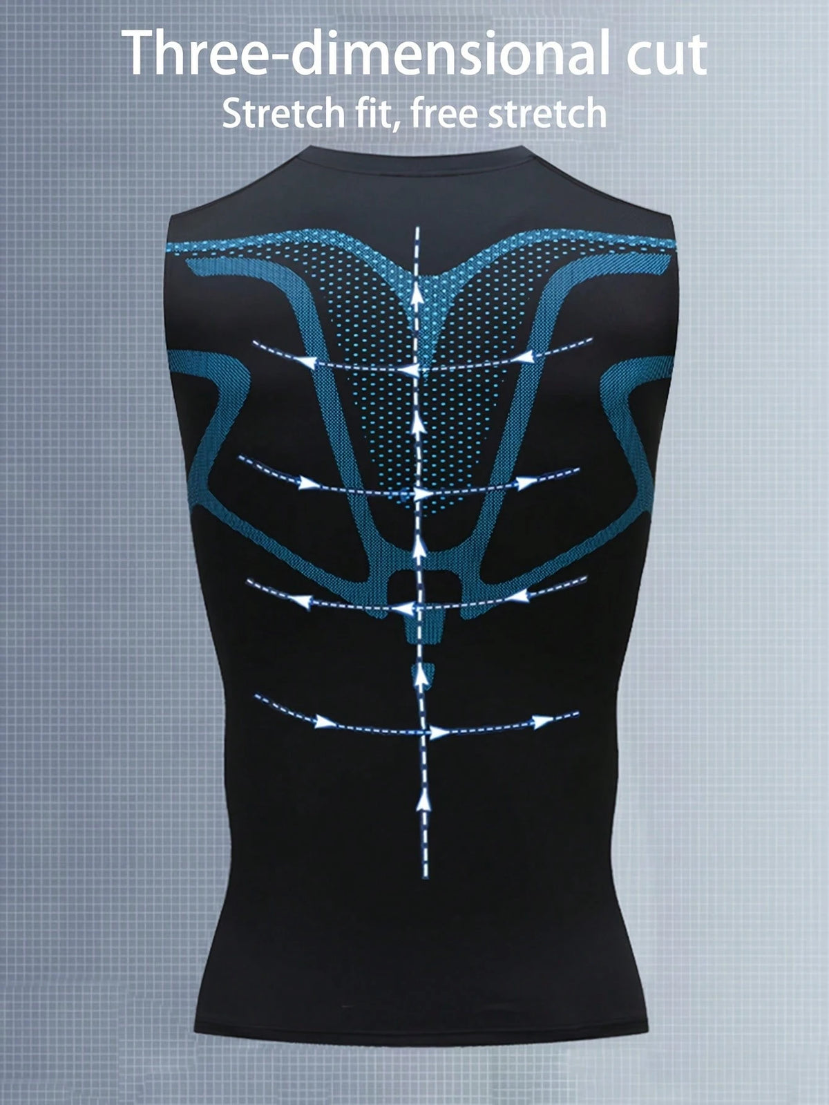 Men's Sports Compression Tank Top, Basketball Workout Tight Vest, Moisture Wicking Stretch Wide Strap Breathable Undershirt